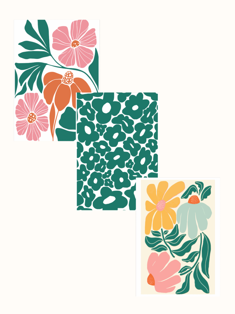 Flower Tones Trio Pack Posters