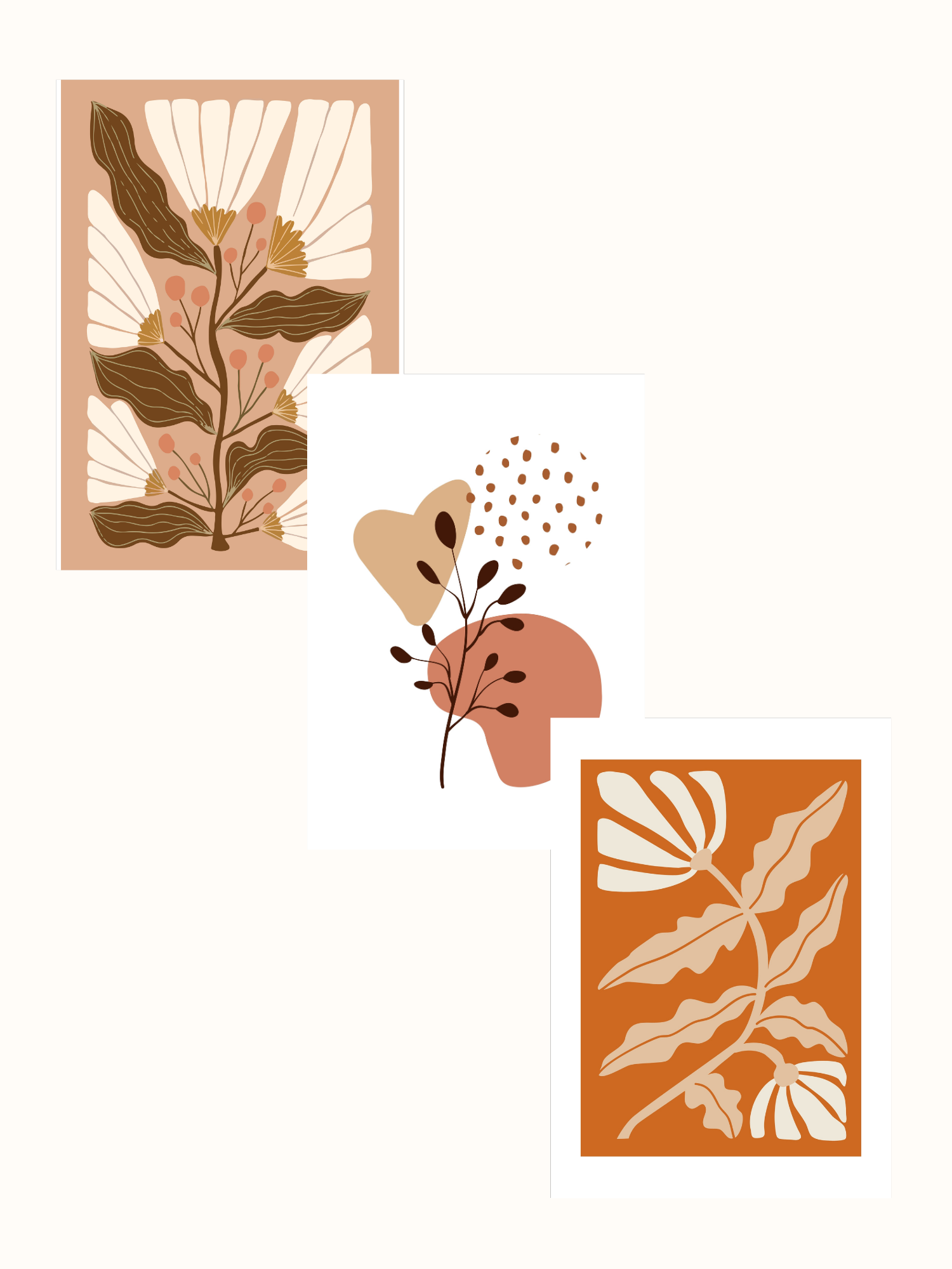 Sunset Foliage Trio Pack Posters