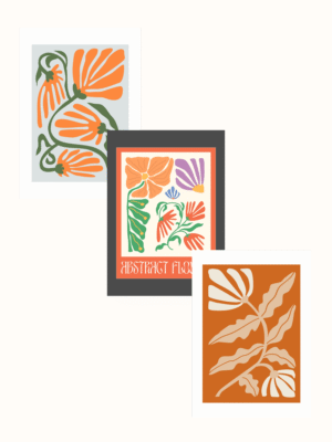Abstract Flower Trio Pack Posters