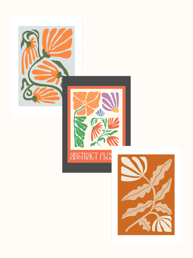 Abstract Flower Trio Pack Posters