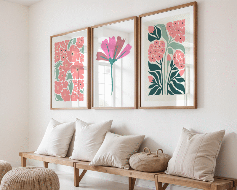Pink Flowers Trio Pack Posters - Image 2