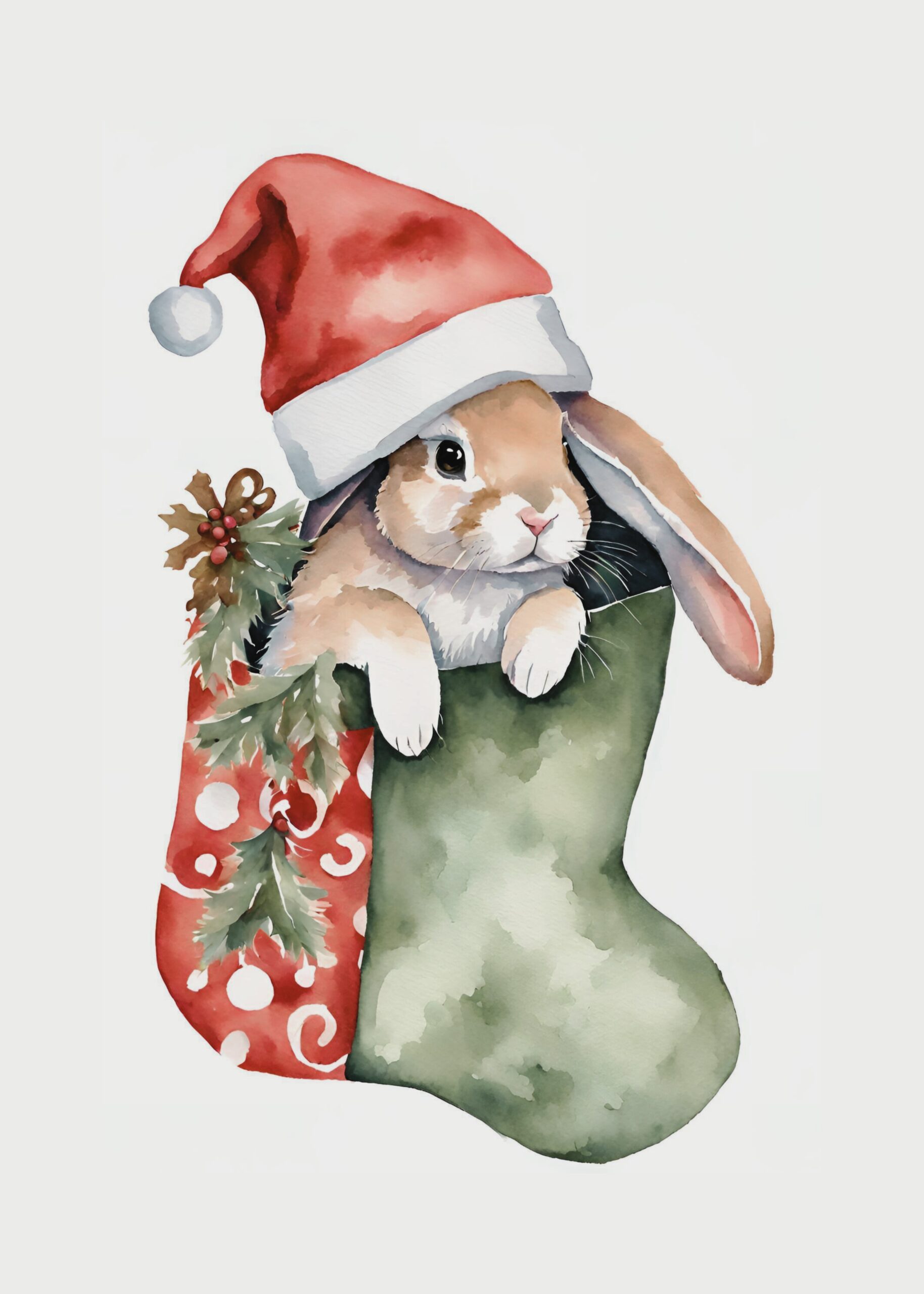 Bunny in Christmas Stocking