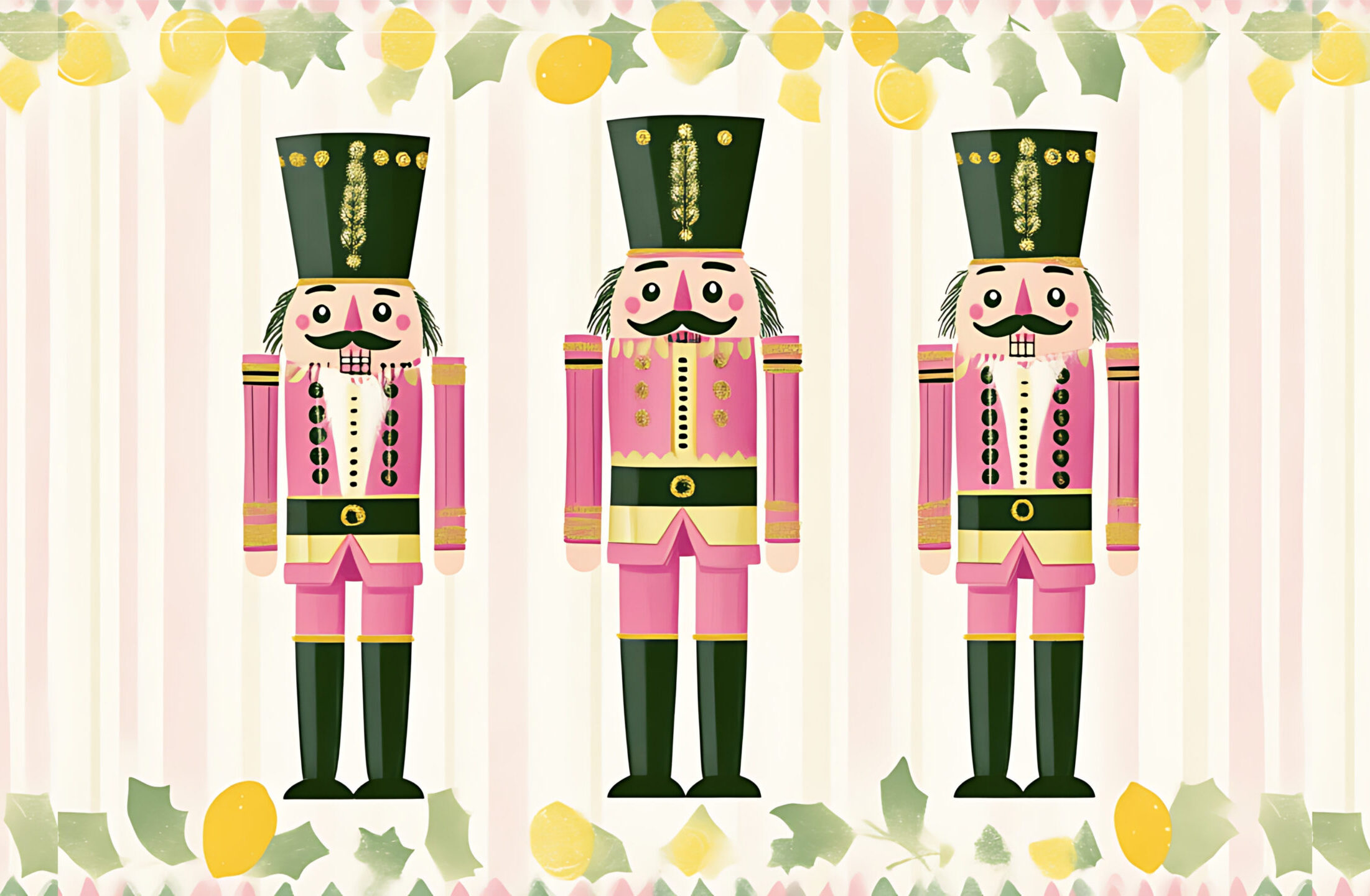 Nutcrackers on Cream Stripes