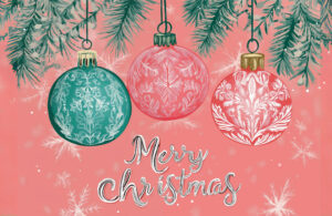 Ornaments on Branch — Coral