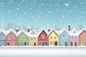 Pastel Winter Village