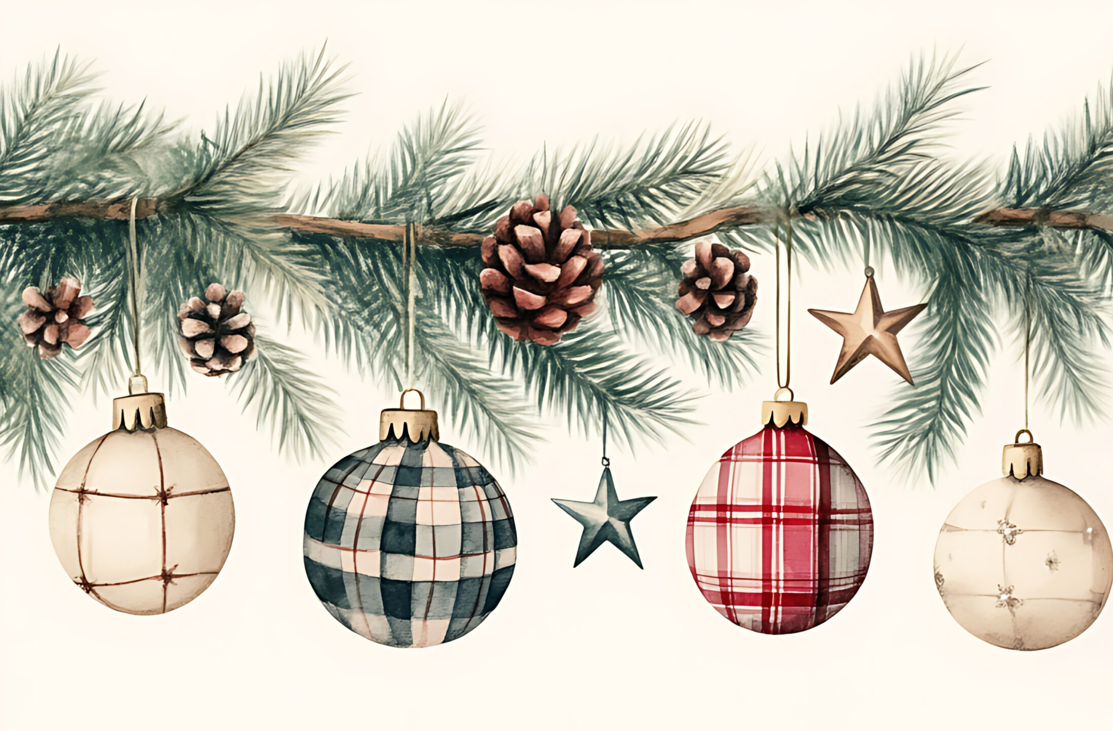 Pine Garland with Ornaments