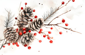 Pinecones & Scarlet Berries