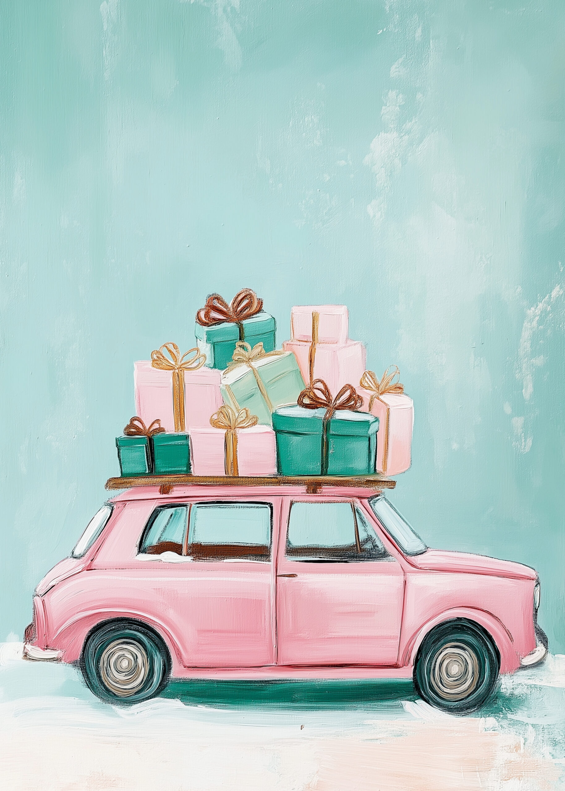 Pink Car with Gifts