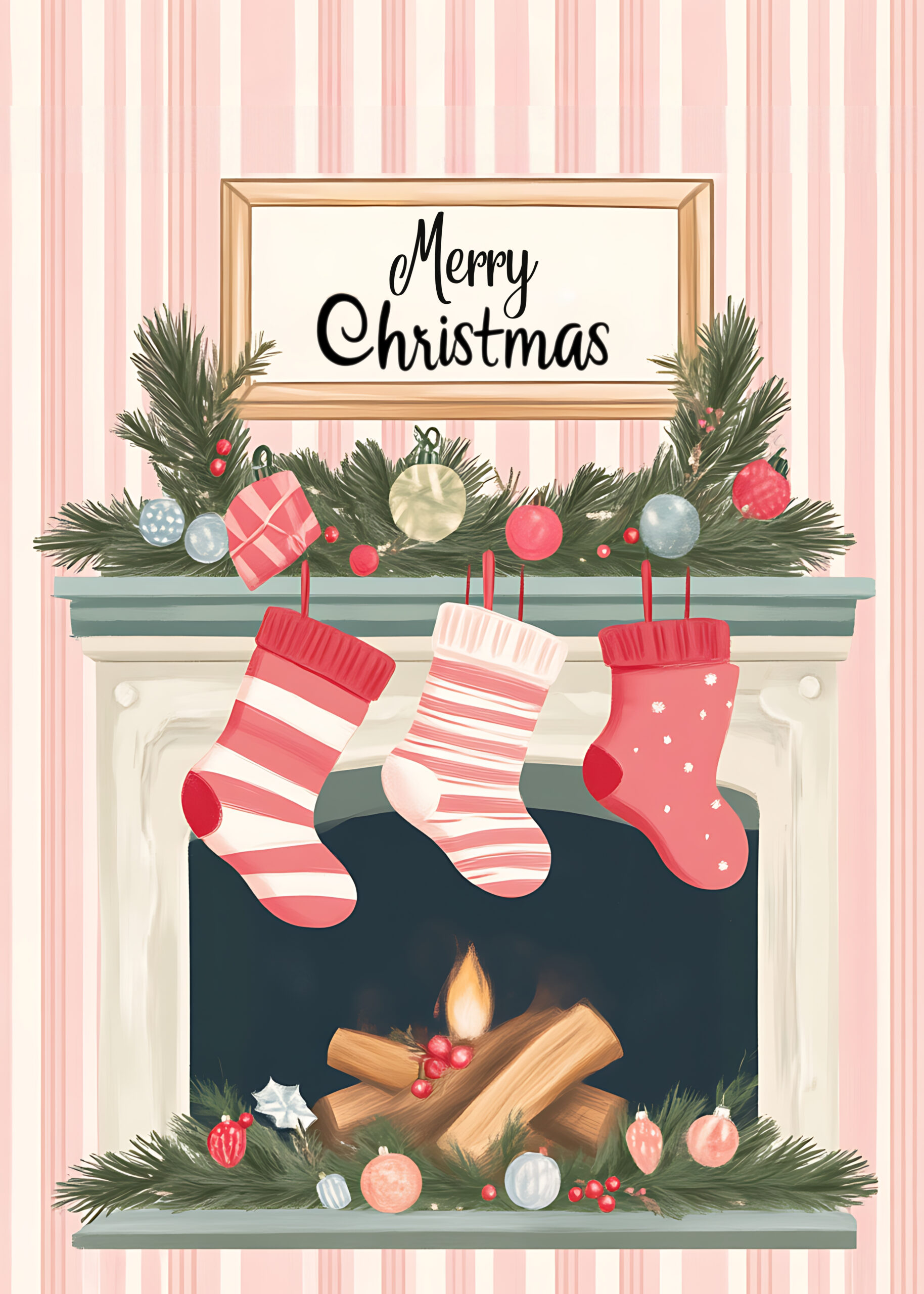 Pink Mantel & Stockings