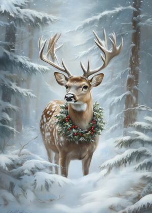 Regal Reindeer in Snow