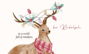 Reindeer with Lights & Scarf