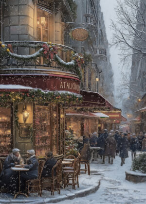 Snowy Café Terrace