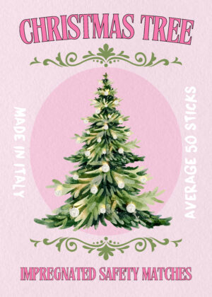 Vintage “Christmas Tree Matches” Label